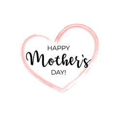 Happy Mother's Day with brush heart