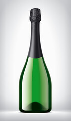 Color Glass Bottle on background with Black Foil. 