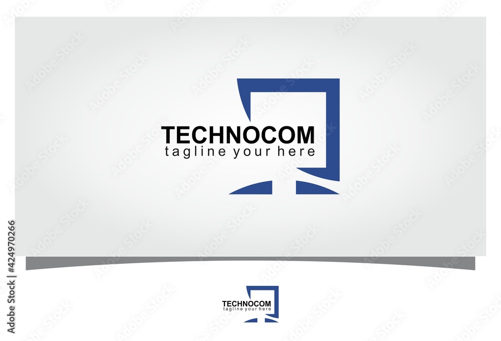 Wall mural techno computer symbol logo