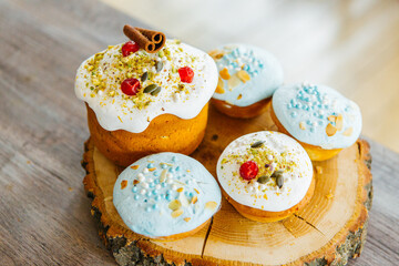 Easter cakes on a stand, Easter holiday