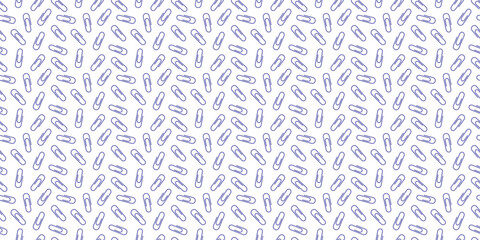 Paper clips blue and white seamless pattern background
