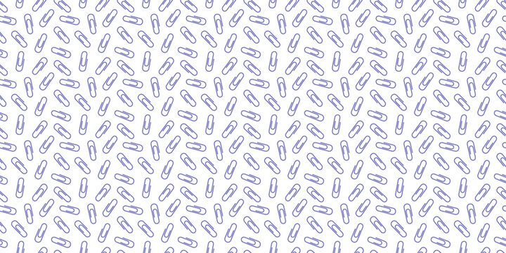 Paper clips blue and white seamless pattern background