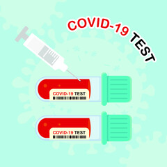 ฺBlood test tube of coronavirus patients in vitro to invent vaccine.