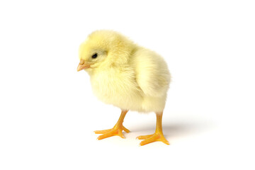 little chicken isolated on white. homemade chicken