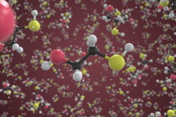2-mercaptoethanol molecule, ball-and-stick molecular conceptual model. Scientific 3d rendering