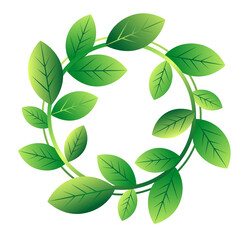 Eco friendly leaf logo. Green eco wreath 