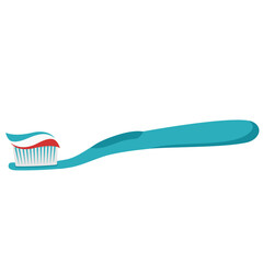 Vector isolated object illustration oral dental care toothbrush and toothpaste