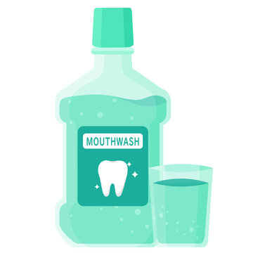 recommend clip art: Vector isolated object illustration oral dental care mouthwash liquid
