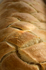 Sourdough sweet bread close up photo. 