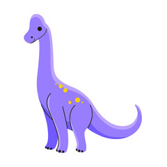 Cartoon dinosaur - brachiosaurus. Cute character for children. Vector illustration in cartoon style.