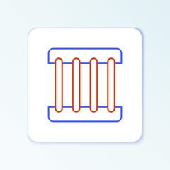 Line Prison window icon isolated on white background. Colorful outline concept. Vector