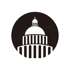 Fototapeta premium Capitol building vector icon illustration sign