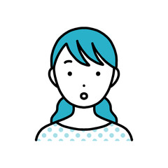 驚く表情の女性