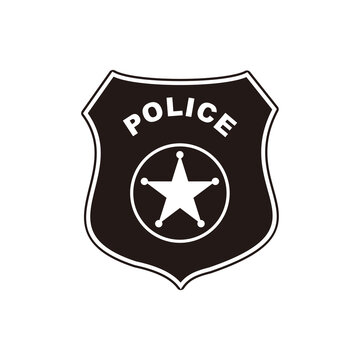 Police officer badge icon vector on white background