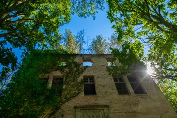 Fotobehang Oud Ziekenhuis Beelitz landschap rond het verlaten sanatorium in Beelitz