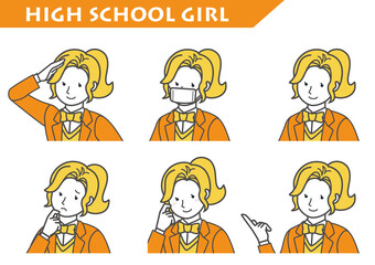 High_school_girl_Whole bust_up_set