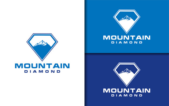 Mountain Diamond logo design illustration