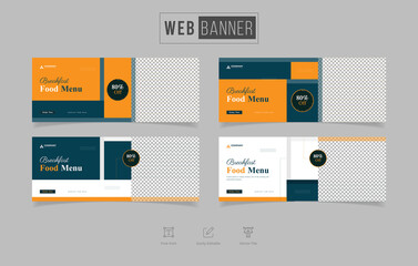 Fast food web banner concept banner template