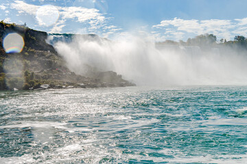 Shining cloud above the American Falls, a part of Niagara Falls