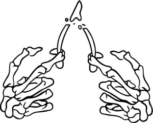 Wishbone Tattoo Stencil T-shirt Print Vinyl