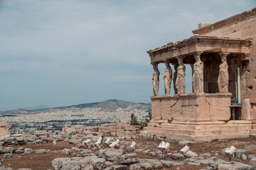 Mesmerizing view of a beautiful Parthenon temple on the Acropolis of Athens, Greece
