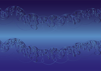Curved lines on a blue gradient background for design.