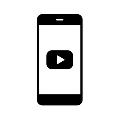 動画　ライブ配信　再生　スマートフォン　アイコン（シルエット）