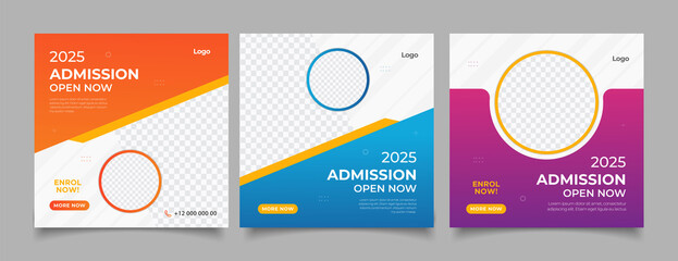 School education admission social media post and web banner template