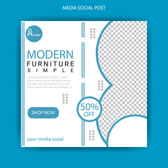 sosial media post modern funiture simple design