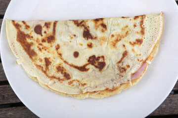 ham and cheese creppe as snack