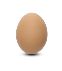 One brown chicken egg isolated on white background and clipping path