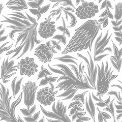 Botanical Seamless watercolor vintage pattern. Floral design. Hand drawing. Background for textile, paper and other print and web projects. Design for banner, poster or print, for paper, postcard.