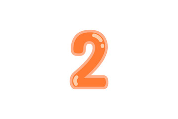 2 two number orange vector jelly glossy bright typography for web holiday event