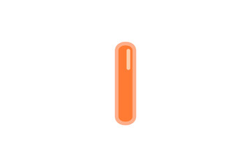 I letter alphabet orange candy jelly glossy vector isolated on white background 