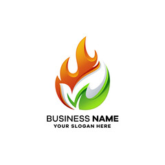 Abstract Fire Gradient Colorful Logo Template