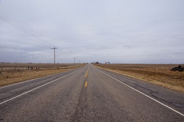 Empty road near Amarillo Texas