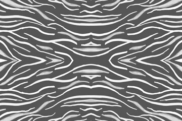 Fototapeta premium Seamless Zebra Repeat. Fashion Animal Texture. Watercolor Jungle Skin. White Wildlife Background. Gray Zebra Pattern. Fashion Safari Banner. Watercolour Jungle Skin. Seamless Zebra Stripes.
