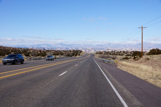 Highway leading to Santa Fe NM