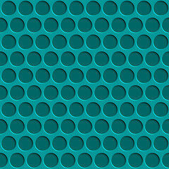 Abstract seamless pattern with circle holes in light blue colors
