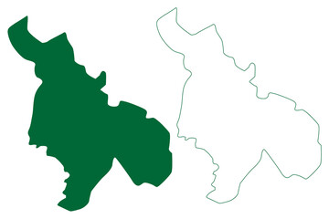 Panchkula district (Haryana State, Republic of India) map vector illustration, scribble sketch Panchkula map