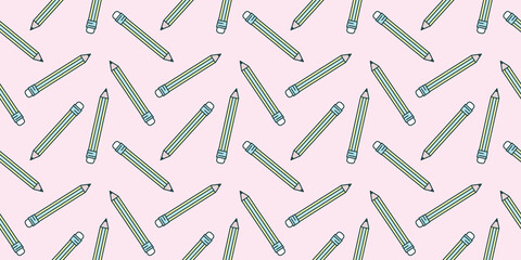 Pencil vector pattern background, colorful pencils