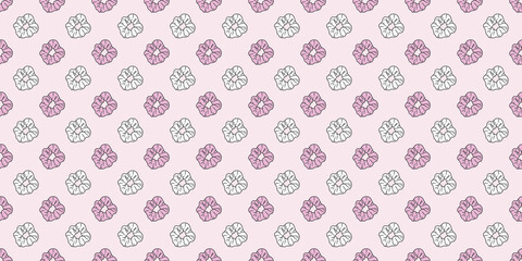 Pink scrunchy repeat pattern hair tie vector background