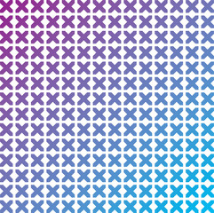 Simple seamless pattern made with lines, X cross geometric pattern, shapes with blue and purple gradient, white background