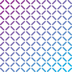 Simple seamless pattern made with lines, X cross geometric pattern, shapes with blue and purple gradient, white background