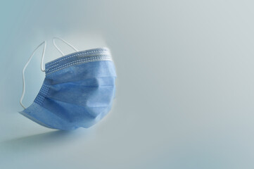 Surgical face mask, Covid 19, background with copy space 