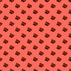 Pattern with many tomatos