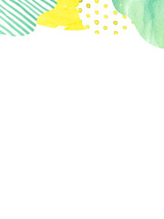 水彩のやまなみ緑フレーム