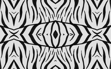 Fototapeta premium Seamless Zebra Lines. Abstract African Design. Watercolor Jungle Print. White Camouflage Wallpaper. Gray Zebra Pattern. Fashion African Texture. Black Wildlife Ornament. Seamless Zebra Stripes.