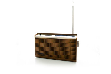 Old radio on a white background