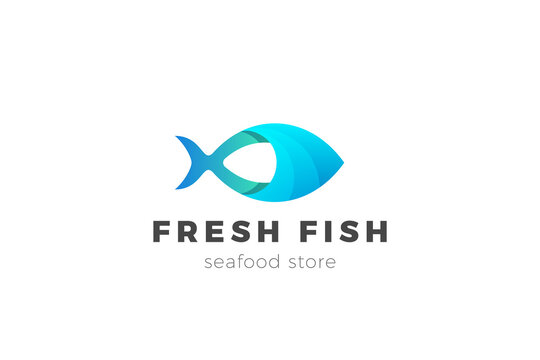 Fish Logo Seafood Restaurant Store design vector template.